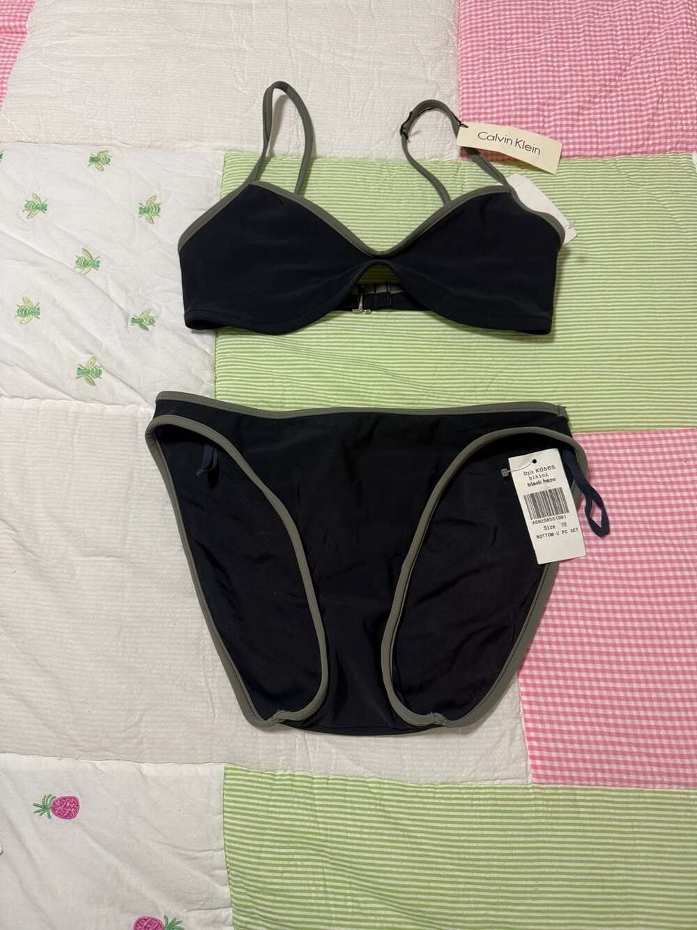 Calvin Klein Style K0565 Black Haze Contrast Trim Bikini Set